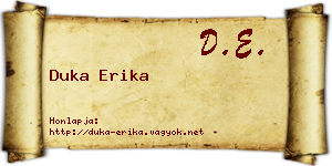 Duka Erika névjegykártya