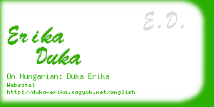 erika duka business card